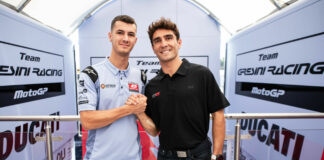 Albert Arenas (left) and Luca Gresini (right). Photo courtesy Gresini Racing.
