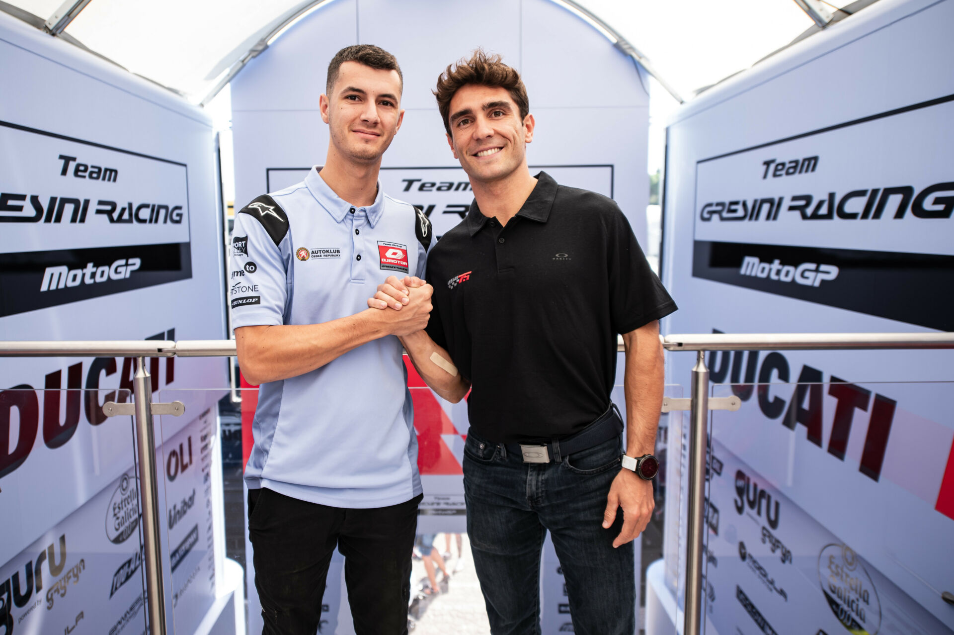 Albert Arenas (left) and Luca Gresini (right). Photo courtesy Gresini Racing.