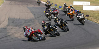 The battle for the Mission King Of The Baggers Championship is going down to the wire as three riders - Hayden Gillim (79), James Rispoli (43) and Kyle Wyman (33) - are within three points of each other in the battle for the title as the series heads to Circuit of The Americas, September 8-10, Photo by Brian J. Nelson