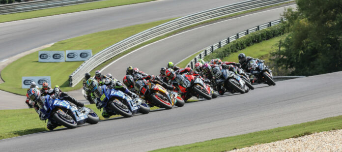 The last place you want dehydration to degrade your decision-making is at the start of a Superbike race on a hot day at Barber Motorsports Park. Photo by Brian J. Nelson.
