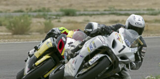 Dan "Otis" Turner (1) leading Rob Christman (19) during a MRA race in 2013. Photo by Jim Browning, courtesy MRA.