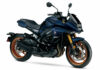 For 2024, the Suzuki KATANA features Metallic Matte Stellar Blue paintwork, gold-anodized forks, and gold six-spoke wheels. Photo courtesy Suzuki Motor USA, LLC.