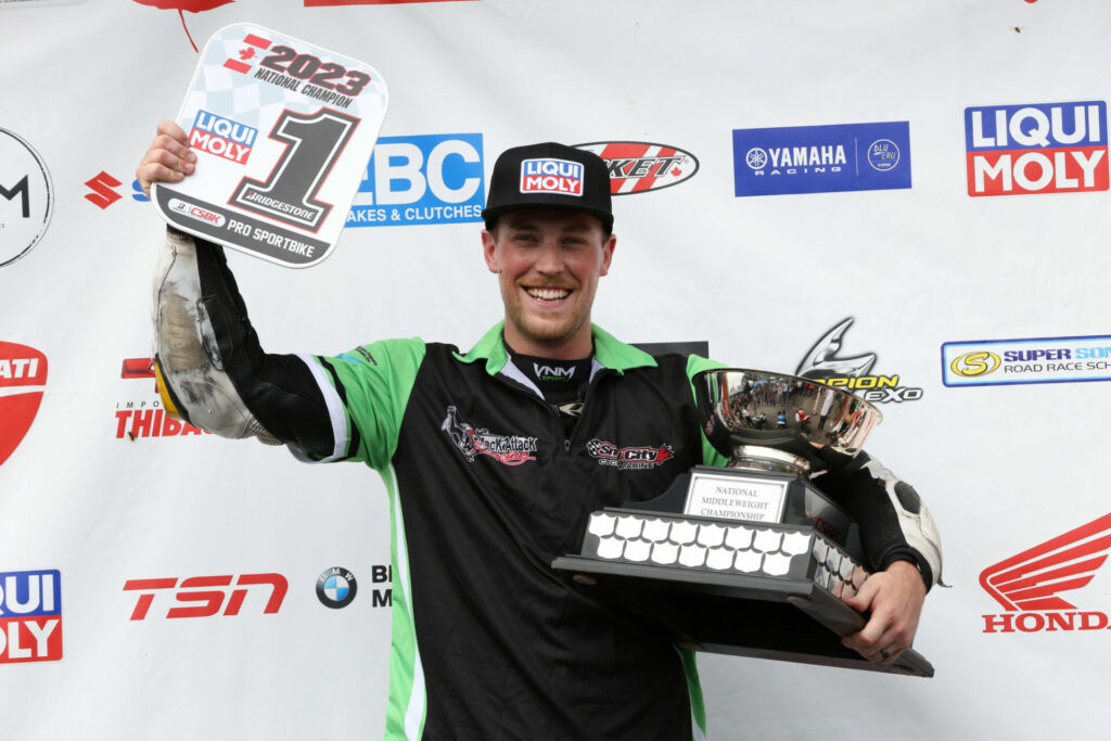 2023 Liqui Moly Pro Sport Bike Champion David MacKay. Photo by Rob O'Brien, courtesy CSBK.