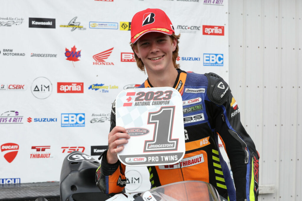 2023 Bickle Racing Pro Twins Champion Andrew Van Winkle. Photo by Rob O'Brien, courtesy CSBK.