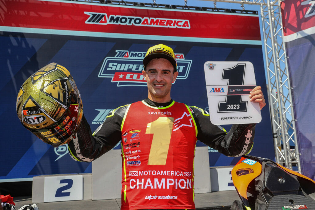 Xavi Fores, the 2023 MotoAmerica Supersport Champion. Photo by Brian J. Nelson, courtesy Ducati.