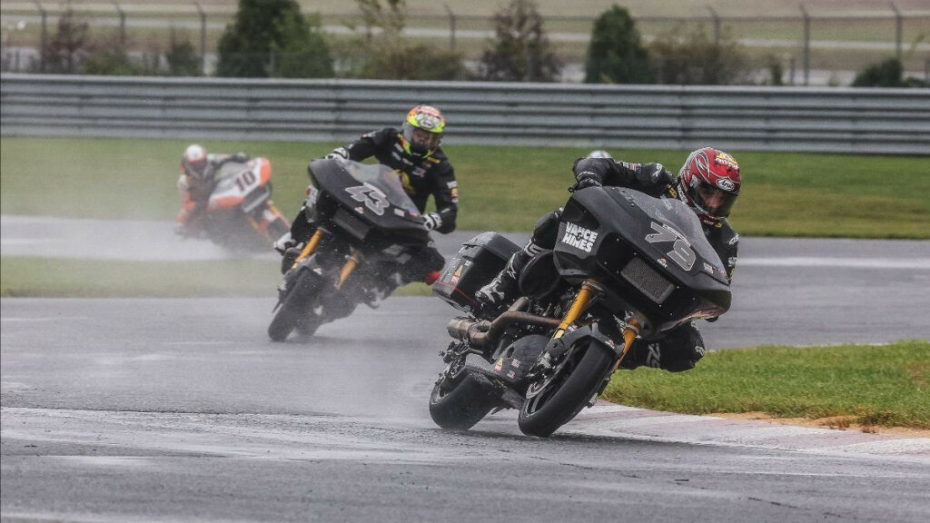 Hayden Gillim (79) won Saturday's Mission King Of The Baggers race over his teammate James Rispoli (43). Photo by Brian J. Nelson.