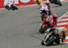 Marco Bezzecchi (72), Francesco Bagnaia (1), and Jorge Martin (89) will continue their battle for the MotoGP World Championship at Motegi, in Japan. Photo courtesy Dorna.