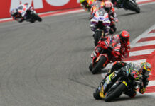 Marco Bezzecchi (72), Francesco Bagnaia (1), and Jorge Martin (89) will continue their battle for the MotoGP World Championship at Motegi, in Japan. Photo courtesy Dorna.