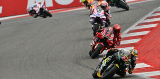Marco Bezzecchi (72), Francesco Bagnaia (1), and Jorge Martin (89) will continue their battle for the MotoGP World Championship at Motegi, in Japan. Photo courtesy Dorna.