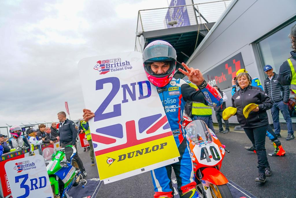 American Julian Correa in parc ferme at Donington Park. Photo by Cami Photography, courtesy Julian Correa.