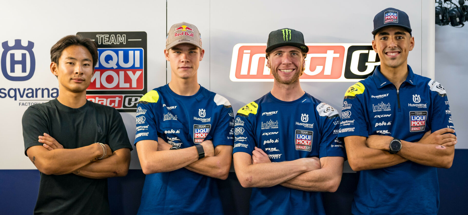 (From left) Tatsuki Suzuki, Collin Veijer, Darryn Binder, and Senna Agius. Photo courtesy Husqvarna.