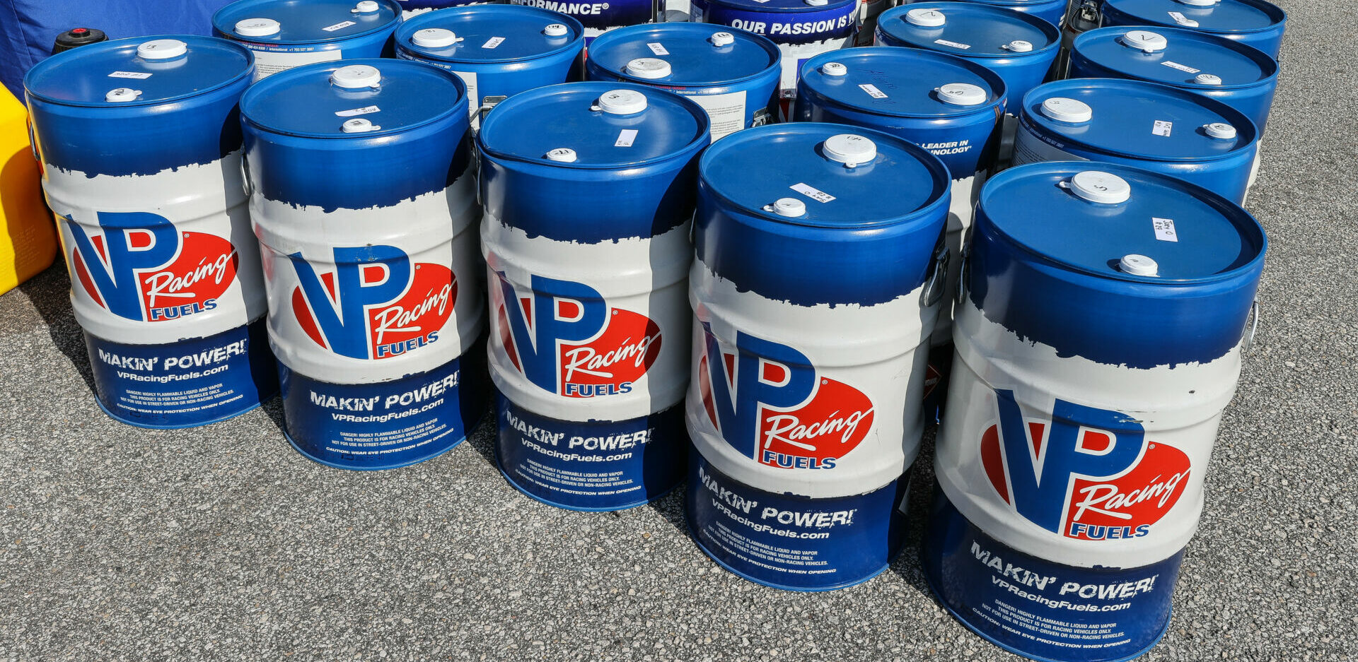 Drums of VP Racing Fuels MGP, the official spec fuel of most MotoAmerica classes. Photo by Brian J Nelson.