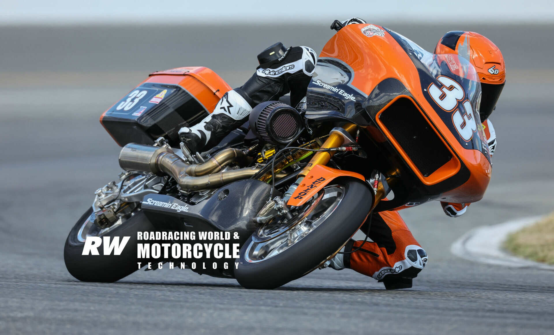 Kyle Wyman (33) at speed on his Screamin' Eagle Harley-Davidson Road Glide at Daytona in March 2023. Photo by Brian J. Nelson.