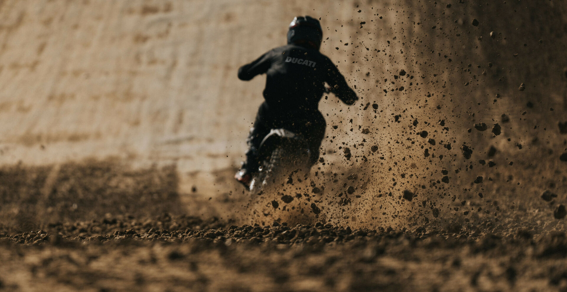 Antonio Cairoli test riding Ducati's new motocross prototype. Photo courtesy Ducati.