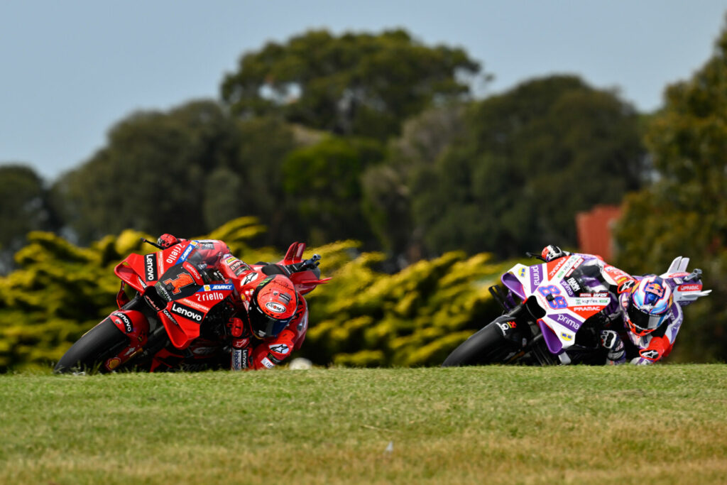 Francesco Bagnaia (1) and Jorge Martin (89). Photo courtesy Dorna.