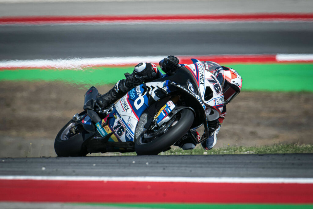 Loris Baz (76). Photo courtesy BMW Motorrad Motorsport.