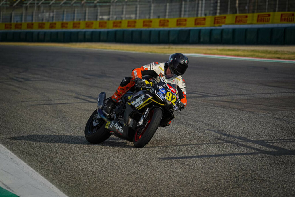 Rossi Moor (92) in action at Imola. Photo courtesy Stefano Favaro.