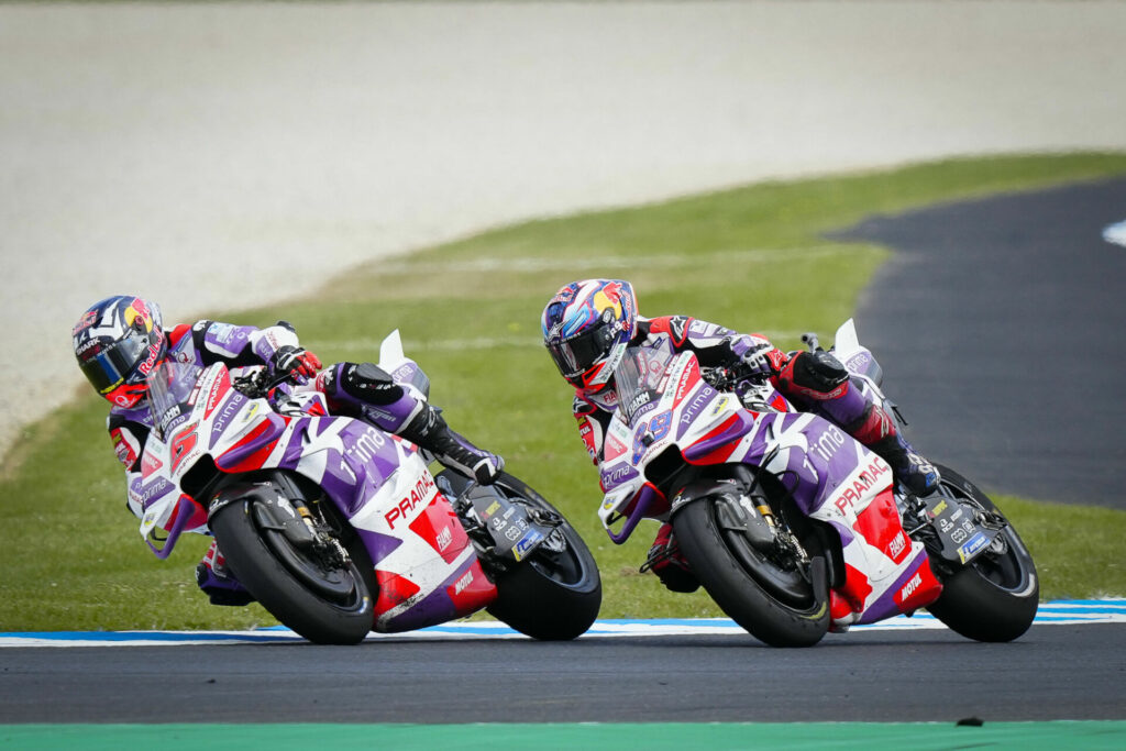 Prima Pramac Racing Ducati teammates Johan Zarco (5) and Jorge Martin (89). Photo courtesy Dorna.