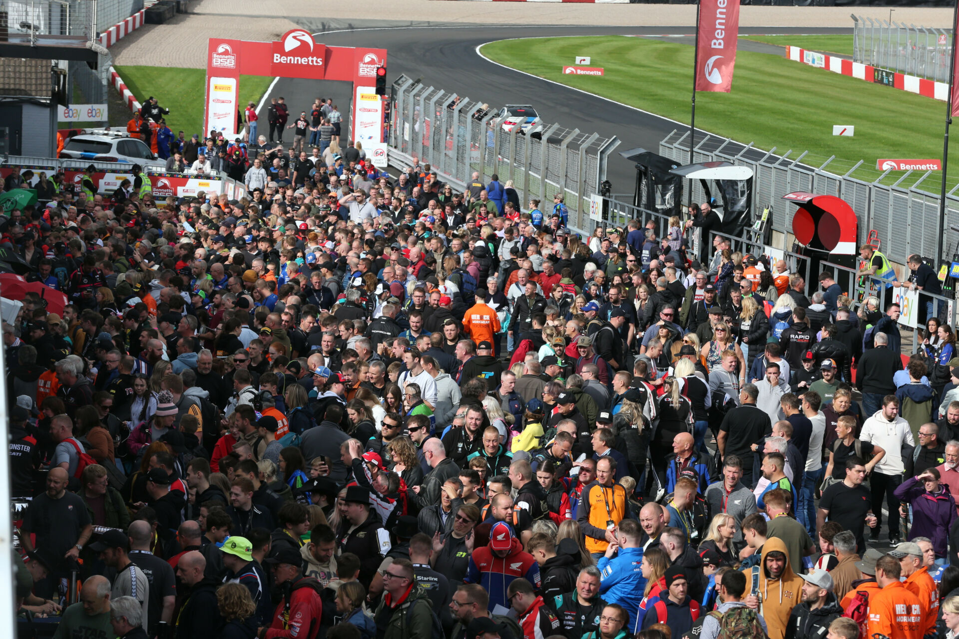 Fans on pit lane during a break in the action Sunday at Donington Park. Photo courtesy MSVR.