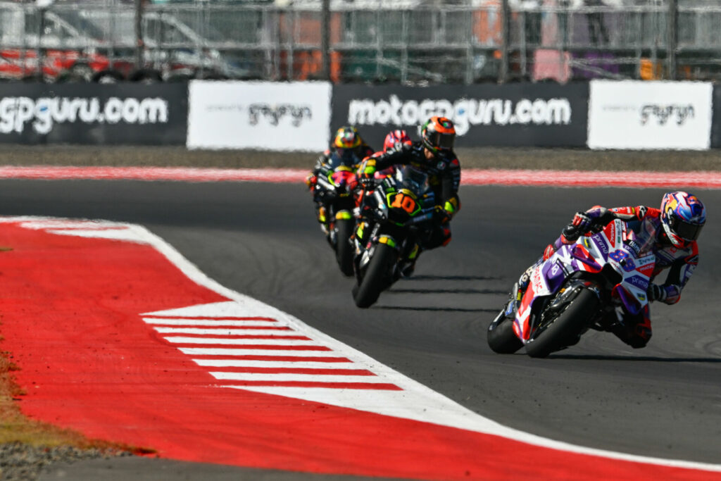 Jorge Martin (89) won the MotoGP Sprint Race and took over the point lead Saturday in Indonesia. Photo courtesy Dorna.