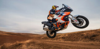 A 2024 KTM 1290 Super Adventure R in action. Photo courtesy KTM North America.