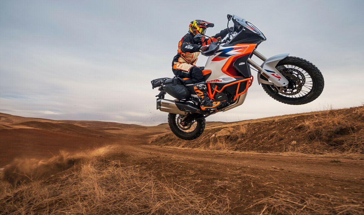 A 2024 KTM 1290 Super Adventure R in action. Photo courtesy KTM North America.