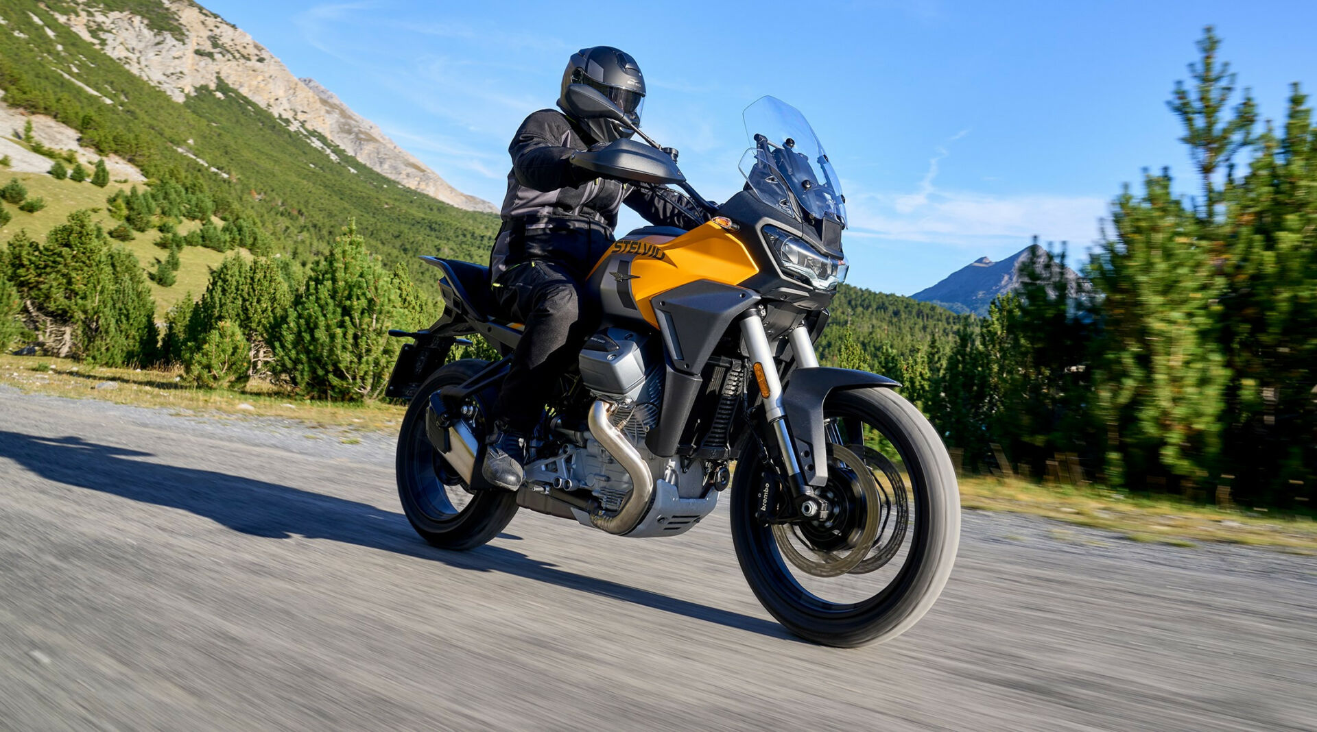 A 2024 Moto Guzzi Stelvio adventure motorcycle. Photo courtesy Moto Guzzi.