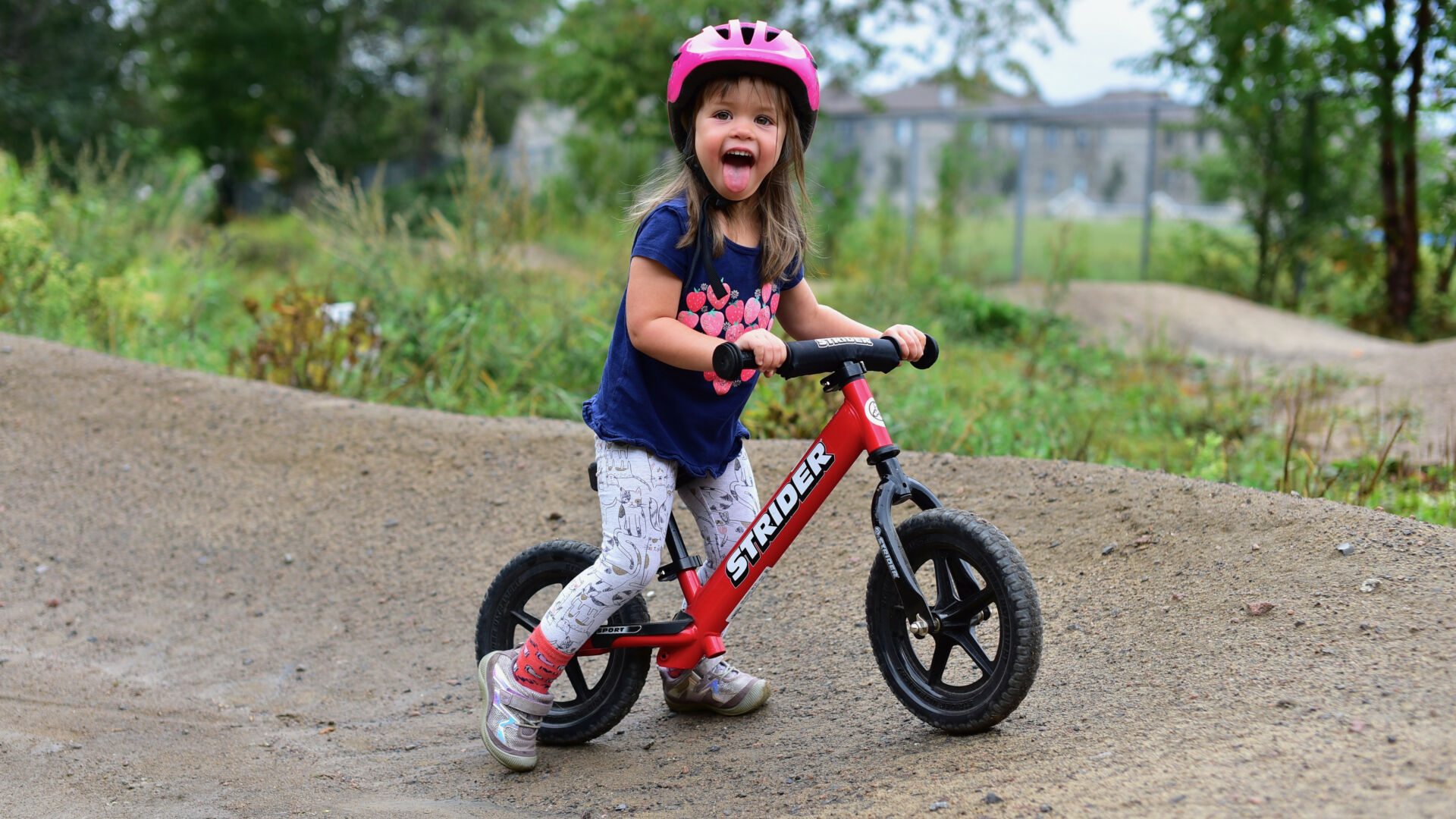 A child with a Strider balance bike. Photo courtesy Strider Bikes.