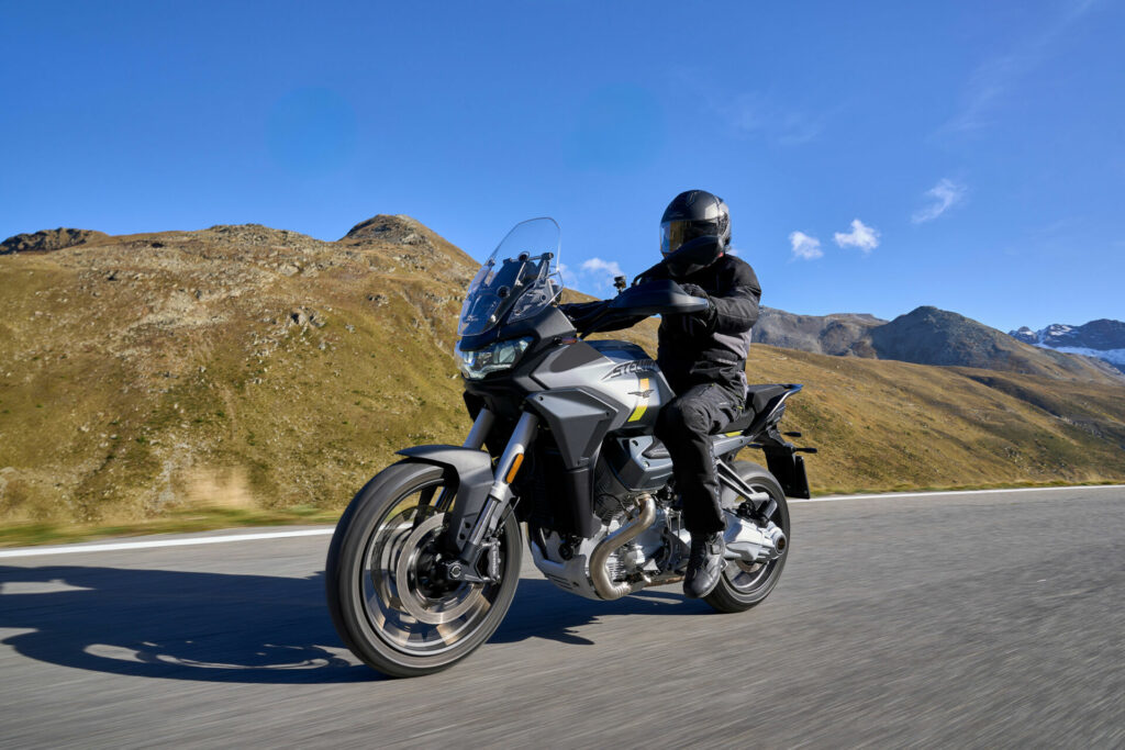 A 2024 Moto Guzzi Stelvio adventure motorcycle. Photo courtesy Moto Guzzi.