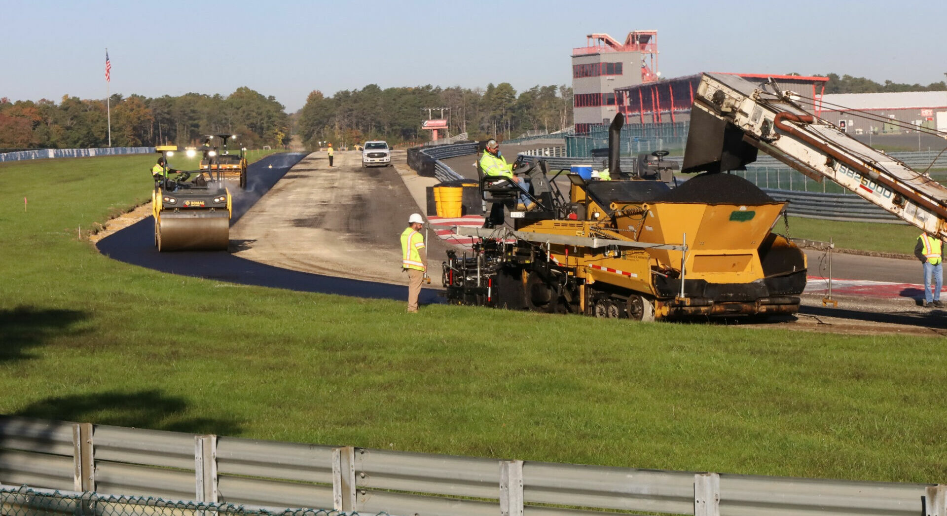 The repaving of New Jersey Motorsports Park's Thunderbolt Raceway is continuing. Photo courtesy NJMP.