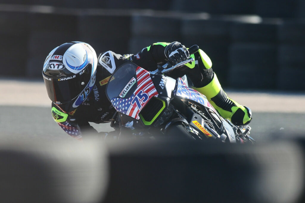 American Ryder Davis (75) will start the FIM 190 MiniGP World Finals from seventh on the grid. Photo courtesy Dorna.