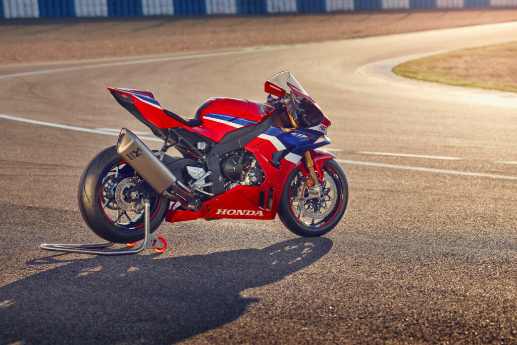 Nearly every part of the 2024 Honda CBR1000RR-R Fireblade SP has been revised, including the frame. Photo courtesy Honda Motor Europe.