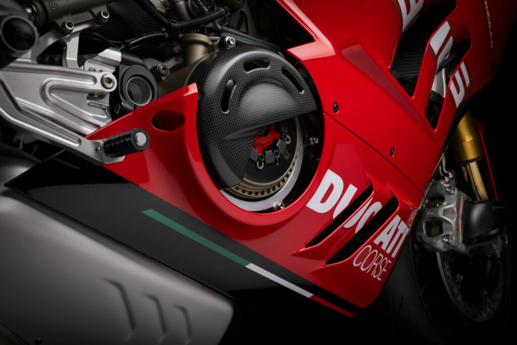 A STM EVO dry clutch as fitted on a Ducati Panigale V4 SP2 30° Anniversario 916. Photo courtesy Ducati.