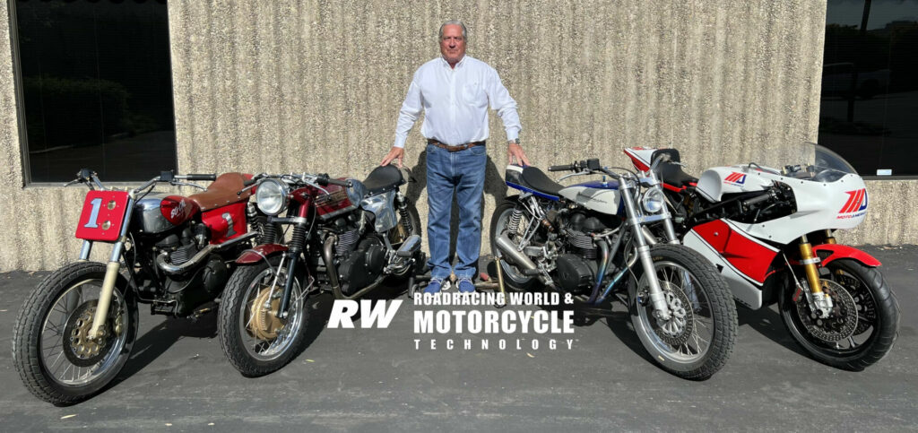 Richard Varner with some of his personal motorcycles. Photo courtesy MotoAmerica.