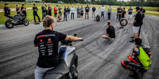 A track walk and talk session at a Yamaha Champions Riding School. Photo courtesy Yamaha Champions Riding School.
