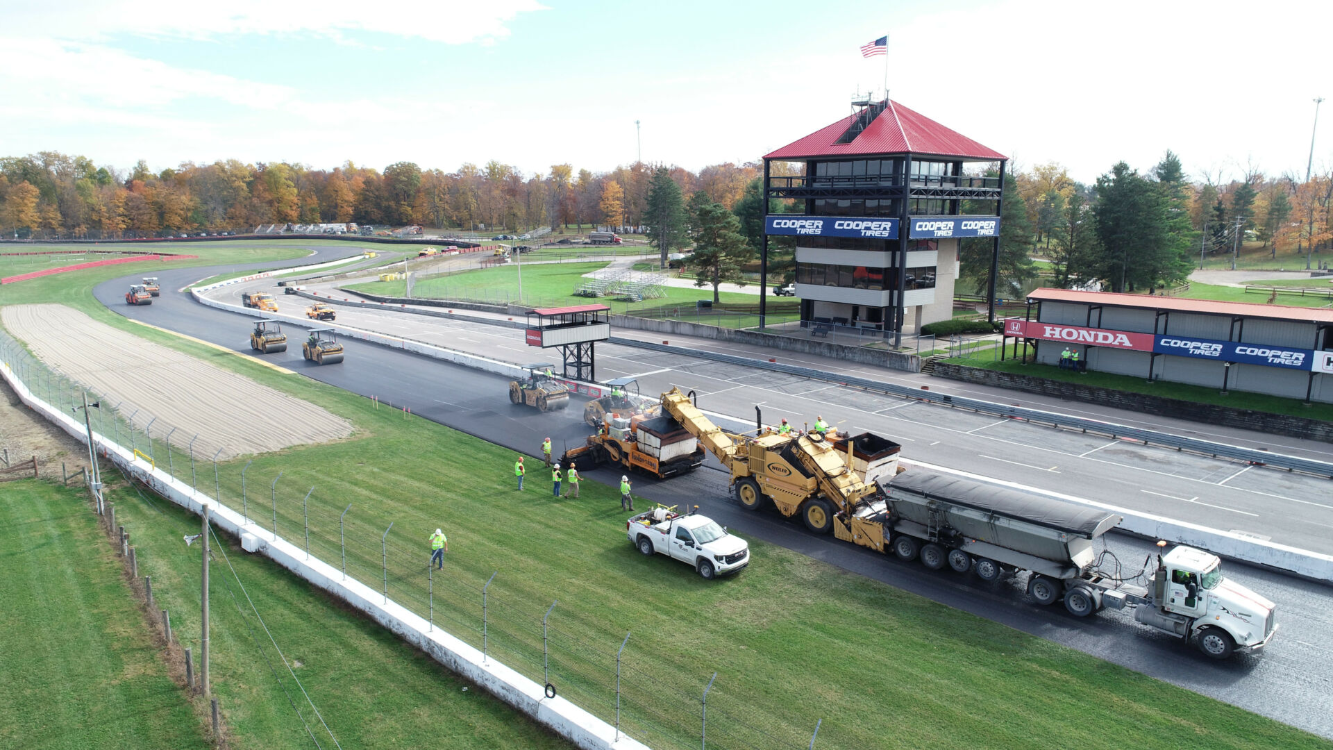 Mid-Ohio Sports Car Course was repaved by Kokosing Construction Company in October. Photo courtesy Kokosing/Mid-Ohio Sports Car Course.