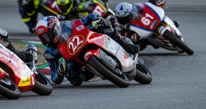 _DSC3979 Kristian Daniel Jr. (22) finished sixth in his first ESBK PreMoto3 race weekend, at Catalunya. Photo by Danny Vela, courtesy Kristian Daniel.