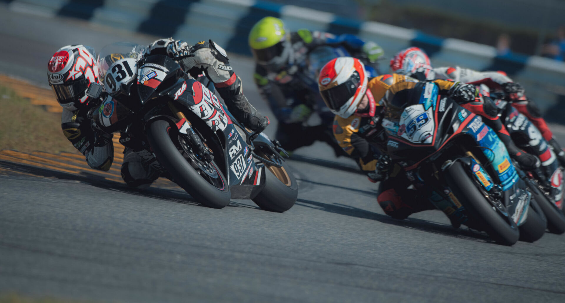 Joseph LiMandri Jr. (931) leads a group of ASRA racers at Daytona International Speedway. Photo by Vae Vang/Noiseless Productions, courtesy ASRA.