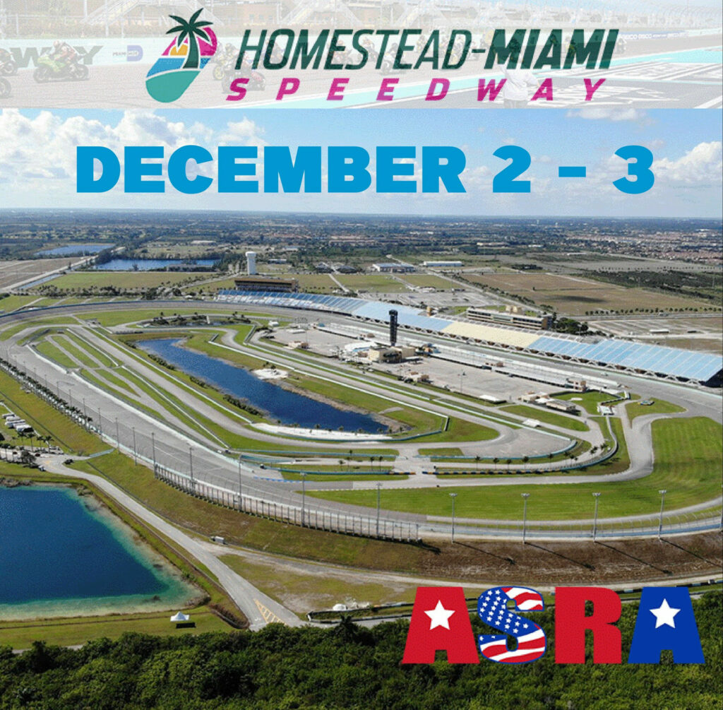 ASRA Kicking Off 2024 Season Dec. 3-4 At Homestead-Miami Speedway