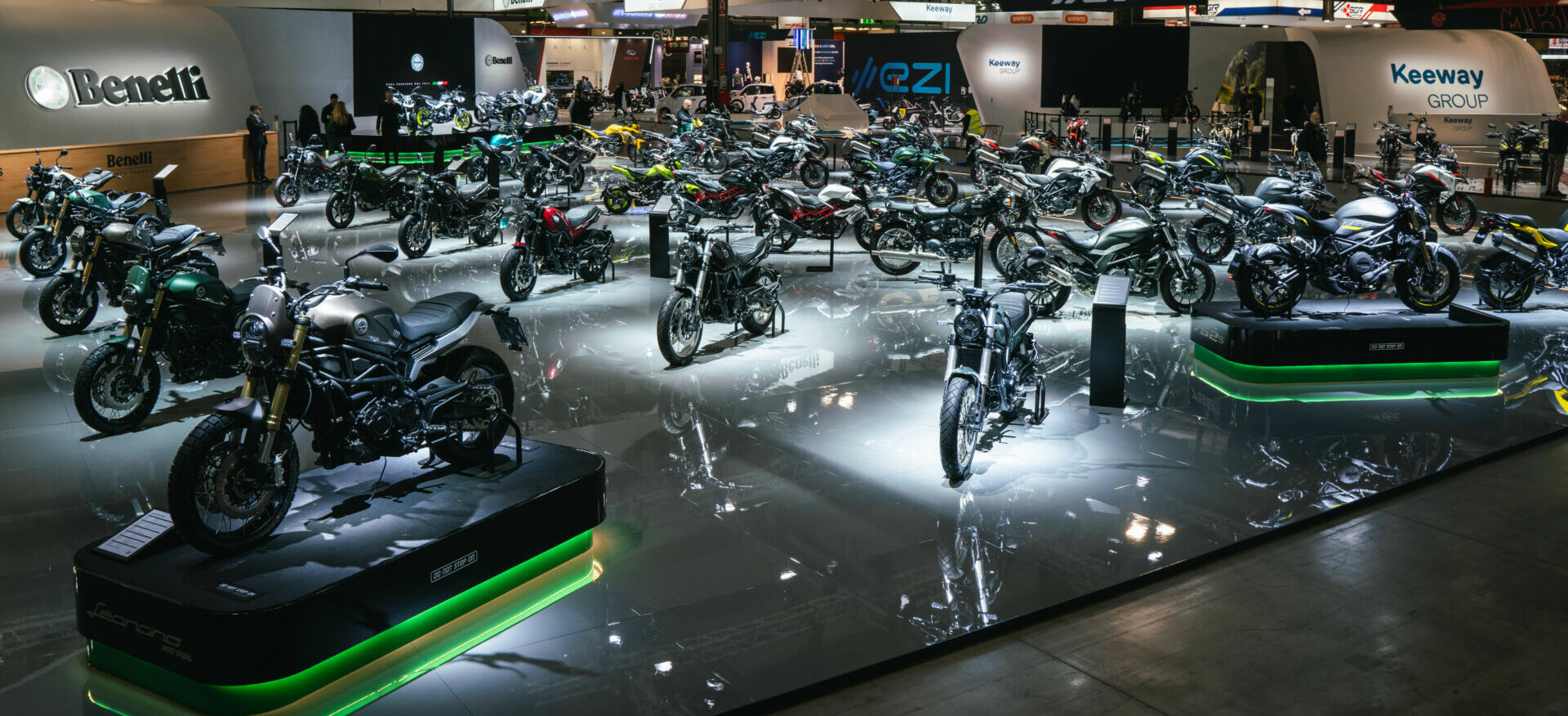 The Benelli/Keeway display area at the EICMA Show in Milan, Italy. Photo courtesy Keeway America.