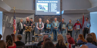 Nine of MRA's 2023 top-10 overall finishers (from left on the podium): Ray Thornton, Mike Applegate, Brad Hendry, Jason Martinez, James Wilkerson, Drake Dinero, Salvatore Rizzo, Dennis Stowers, and Tyrel Diekmann. Photo by Faith Perkins, courtesy MRA.