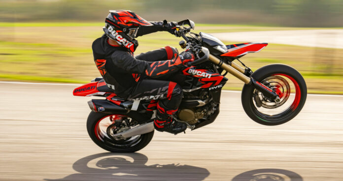 MY24_HYPERMOTARD_698_MONO_04_UC575820_High A 2024 Ducati Hypermotard 698 Mono in action. Photo courtesy Ducati.