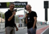 Roadracing World MotoGP Editor and Isle of Man TT winner Mat Oxley (right) and two-time World Championship-winning Crew Chief Peter Bom (left). Photo courtesy Mat Oxley.