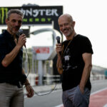 Roadracing World MotoGP Editor and Isle of Man TT winner Mat Oxley (right) and two-time World Championship-winning Crew Chief Peter Bom (left). Photo courtesy Mat Oxley.