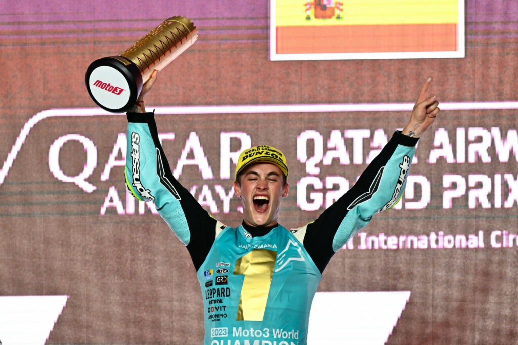 Jaume Masia, the 2023 Moto3 World Champion. Photo courtesy Dorna.