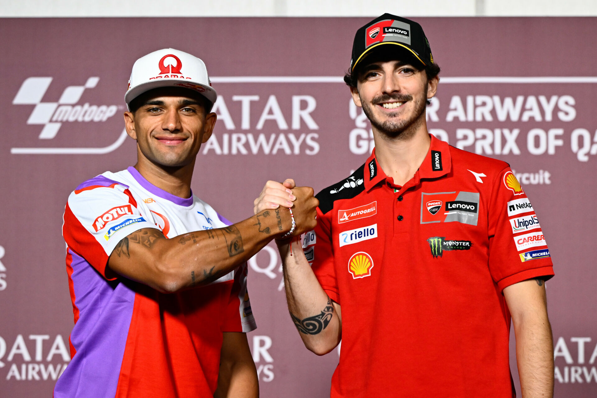 MotoGP World Championship contenders Jorge Martin (left) and Francesco 