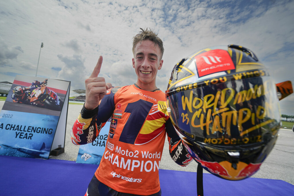 Pedro Acosta, the 2023 Moto2 World Champion. Photo courtesy Dorna.