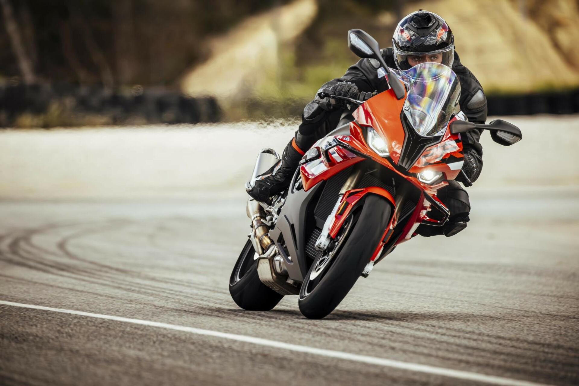 Michelin Power GP 2 being used on a BMW S 1000 RR on a racetrack. Photo courtesy Michelin.