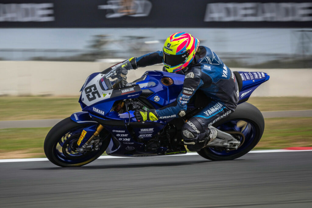 Cru Halliday's (65) rich vein of season-ending form saw him finish third in the championship. Photo courtesy ASBK.