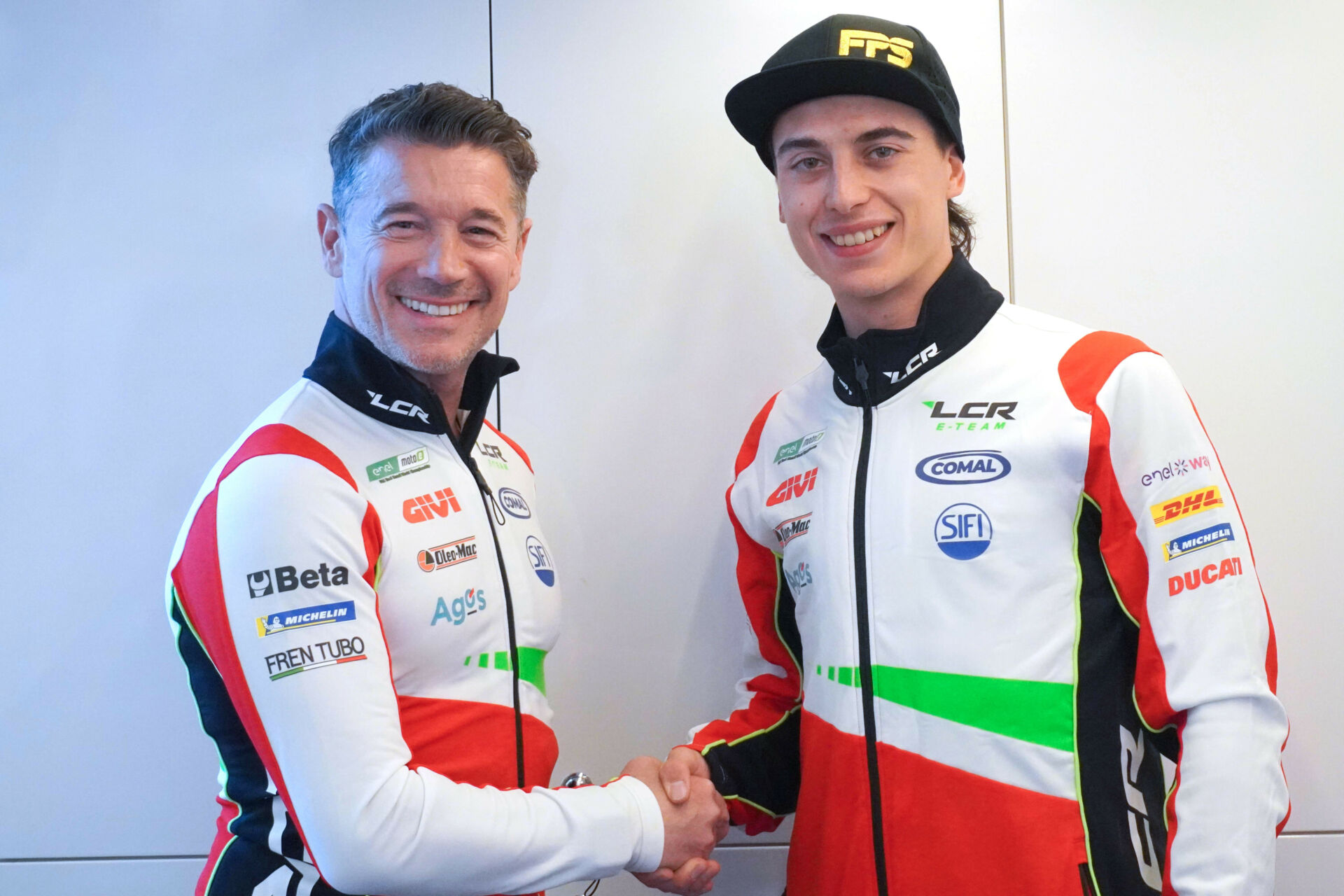 Mattia Casadei (right) and Lucio Cecchinello (left). Photo courtesy LCR E-Team.